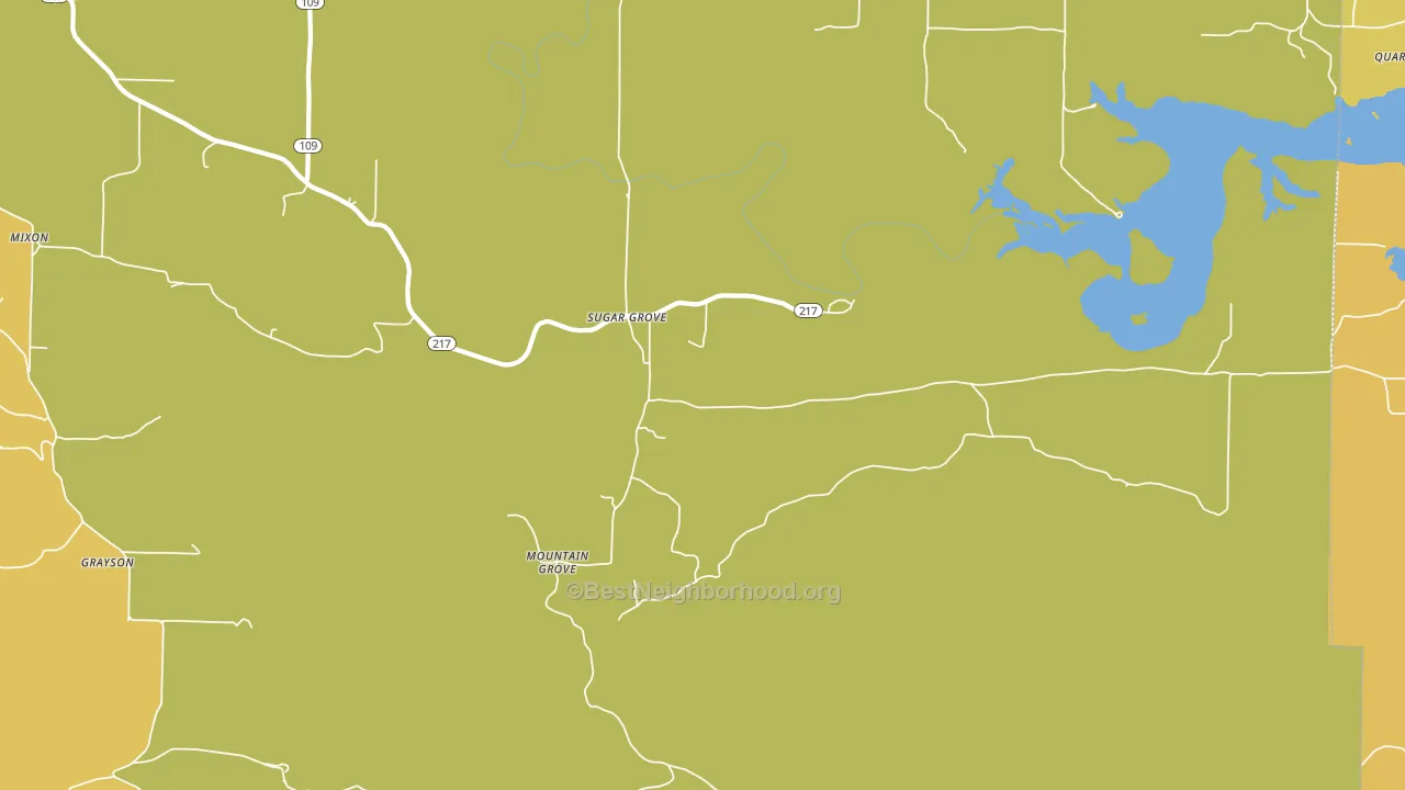 Sugar Grove, AR block-group voter-turnout map
