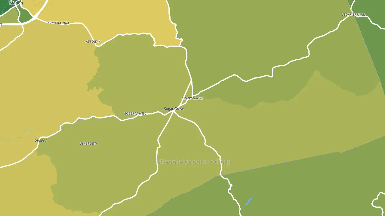 Sugar Grove, VA block-group voter-turnout map