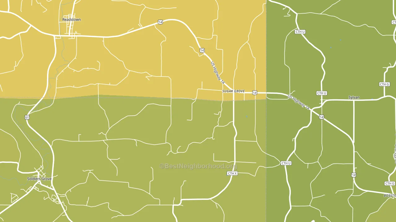 Sugar Grove, WI block-group voter-turnout map