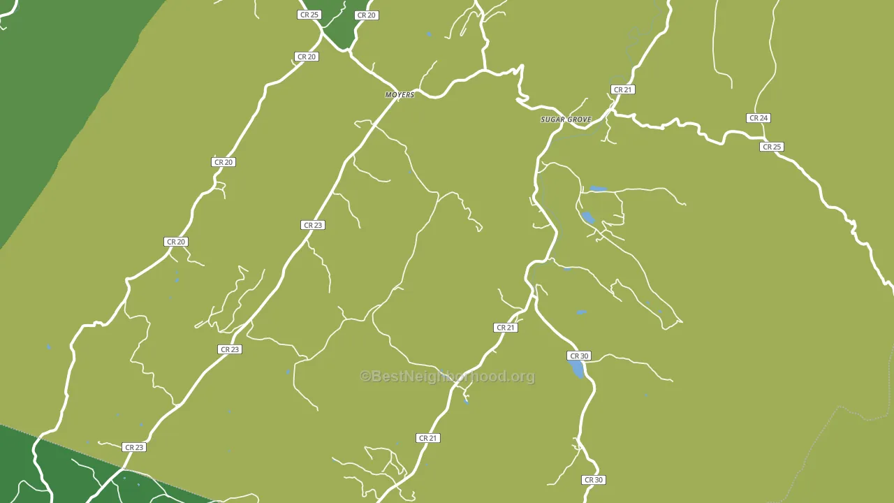 Sugar Grove, WV block-group voter-turnout map