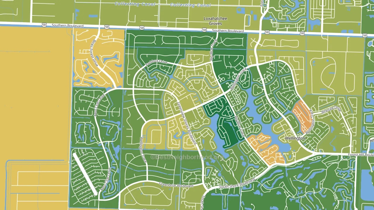 Sugar Pond Manor of Wellington, Wellington, FL block-group voter-turnout map