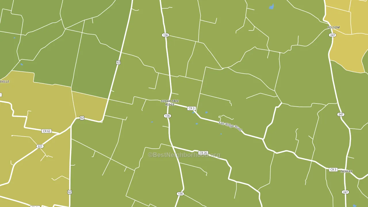 Sugar Tree Ridge, OH block-group voter-turnout map