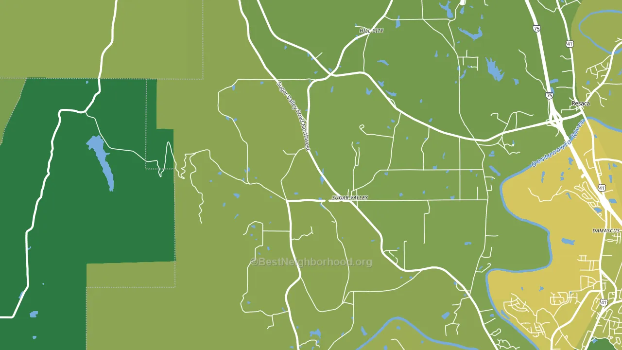 Sugar Valley, GA block-group voter-turnout map