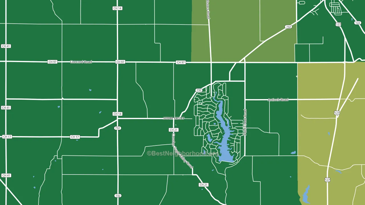 Sugar Valley, OH block-group voter-turnout map