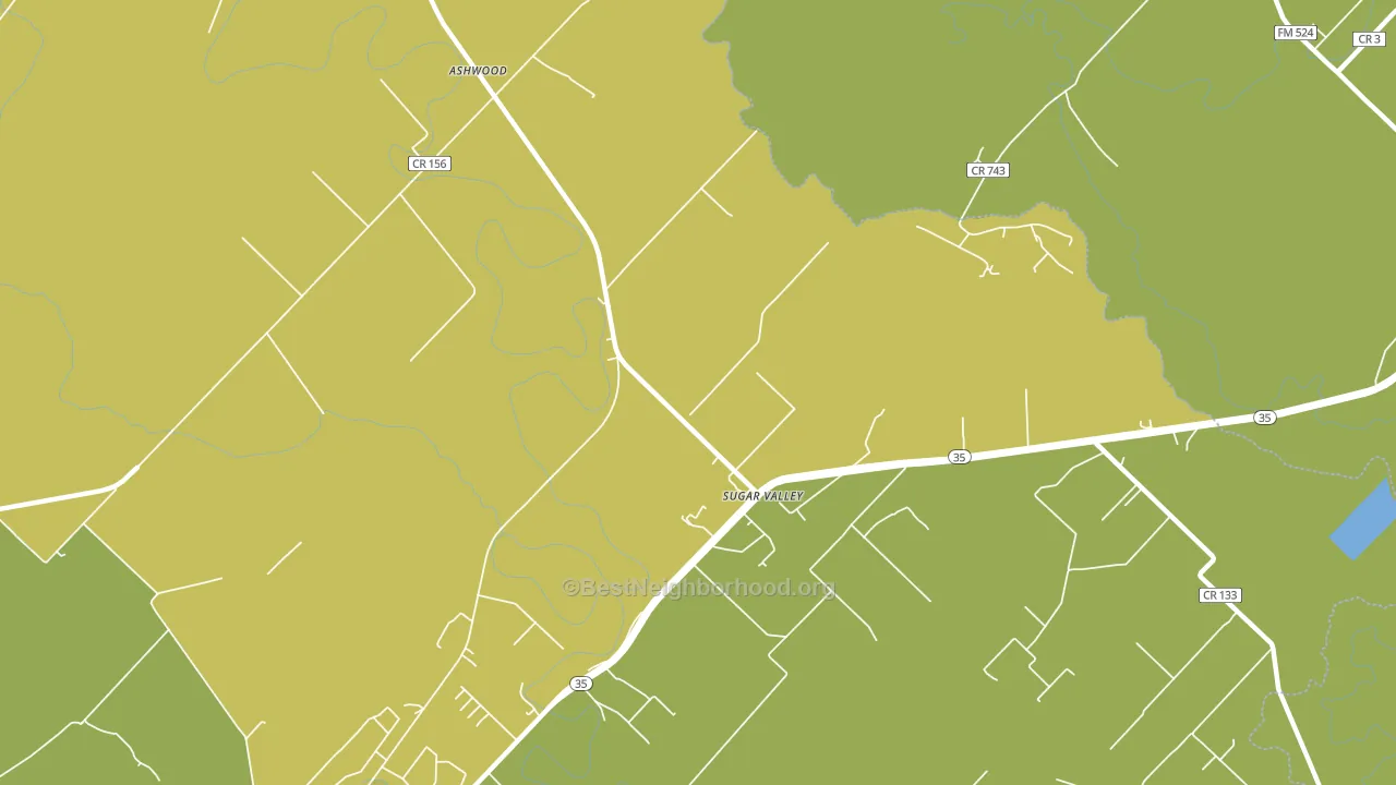 Sugar Valley, TX block-group voter-turnout map