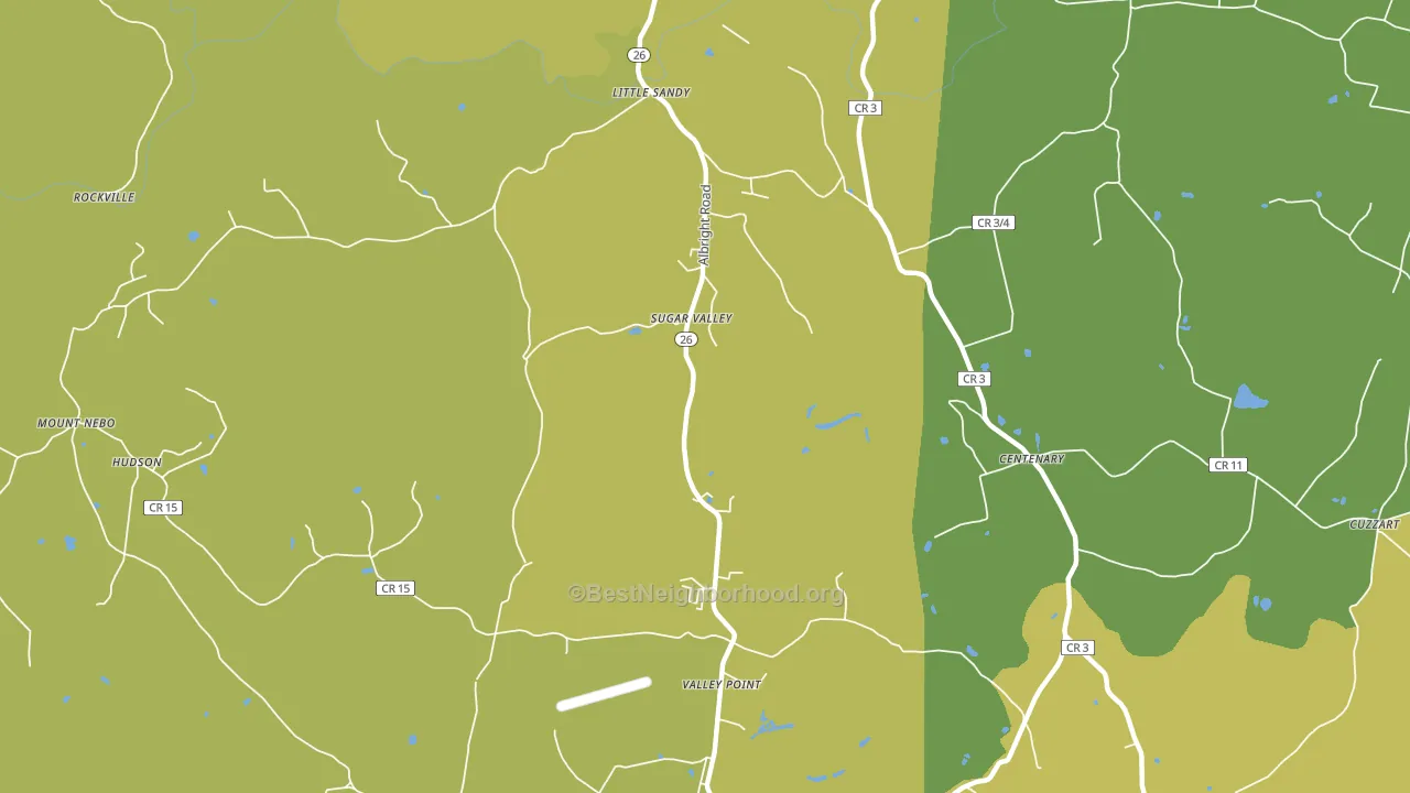 Sugar Valley, WV block-group voter-turnout map