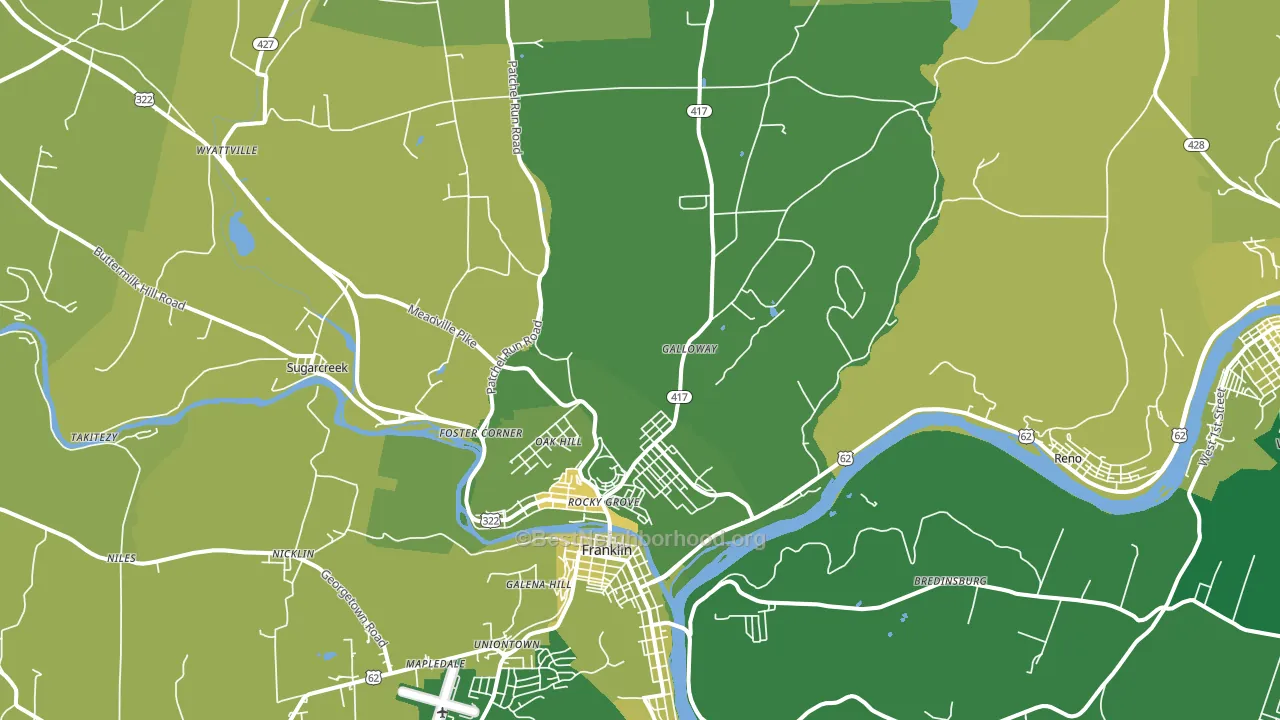 Sugarcreek, PA block-group voter-turnout map