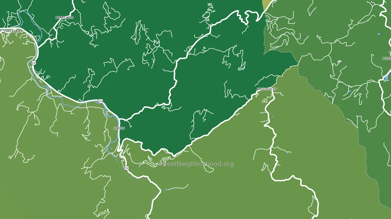 Sugarfork, NC block-group voter-turnout map