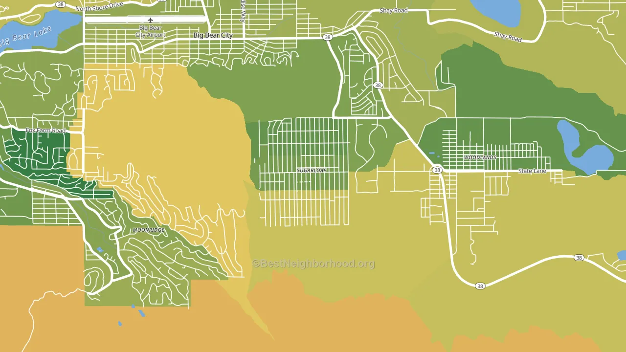 Sugarloaf, CA block-group voter-turnout map