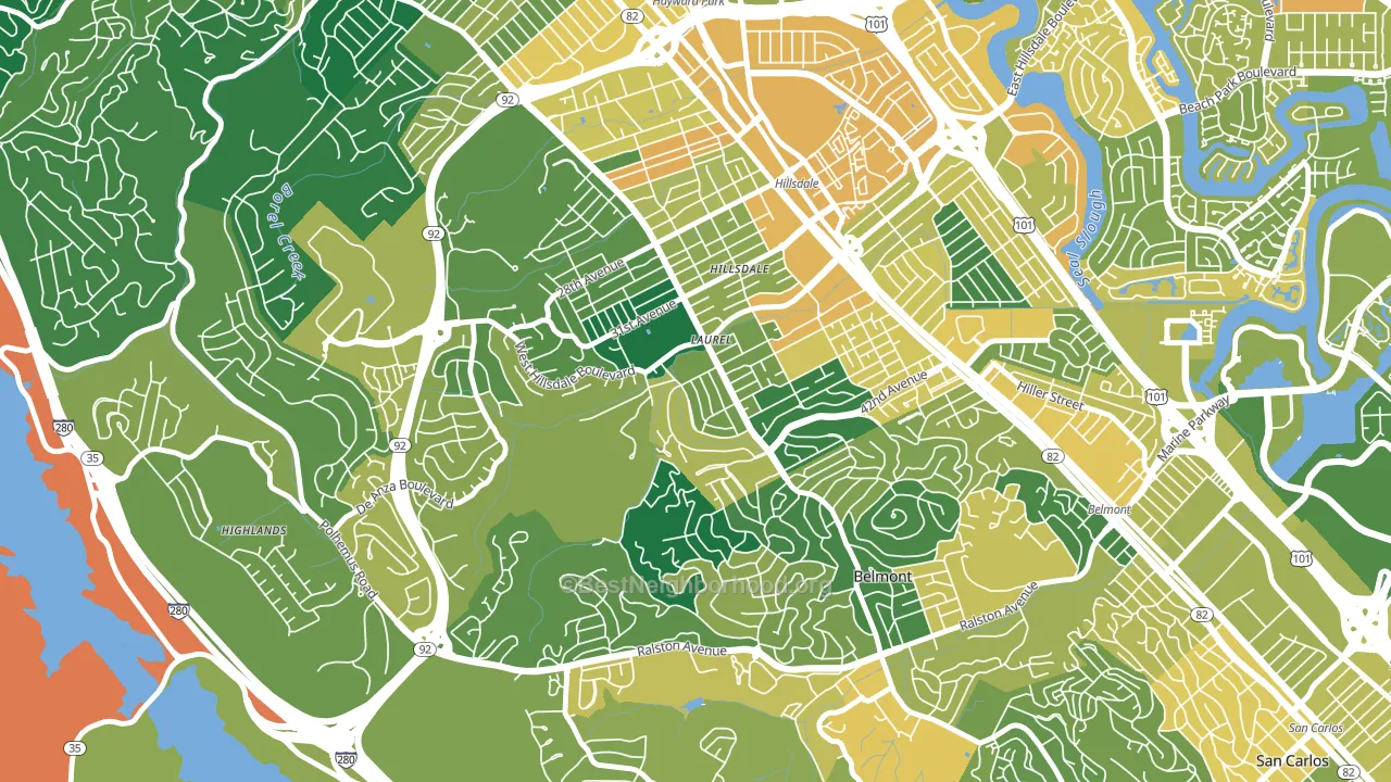 Sugerloaf, San Mateo, CA block-group voter-turnout map