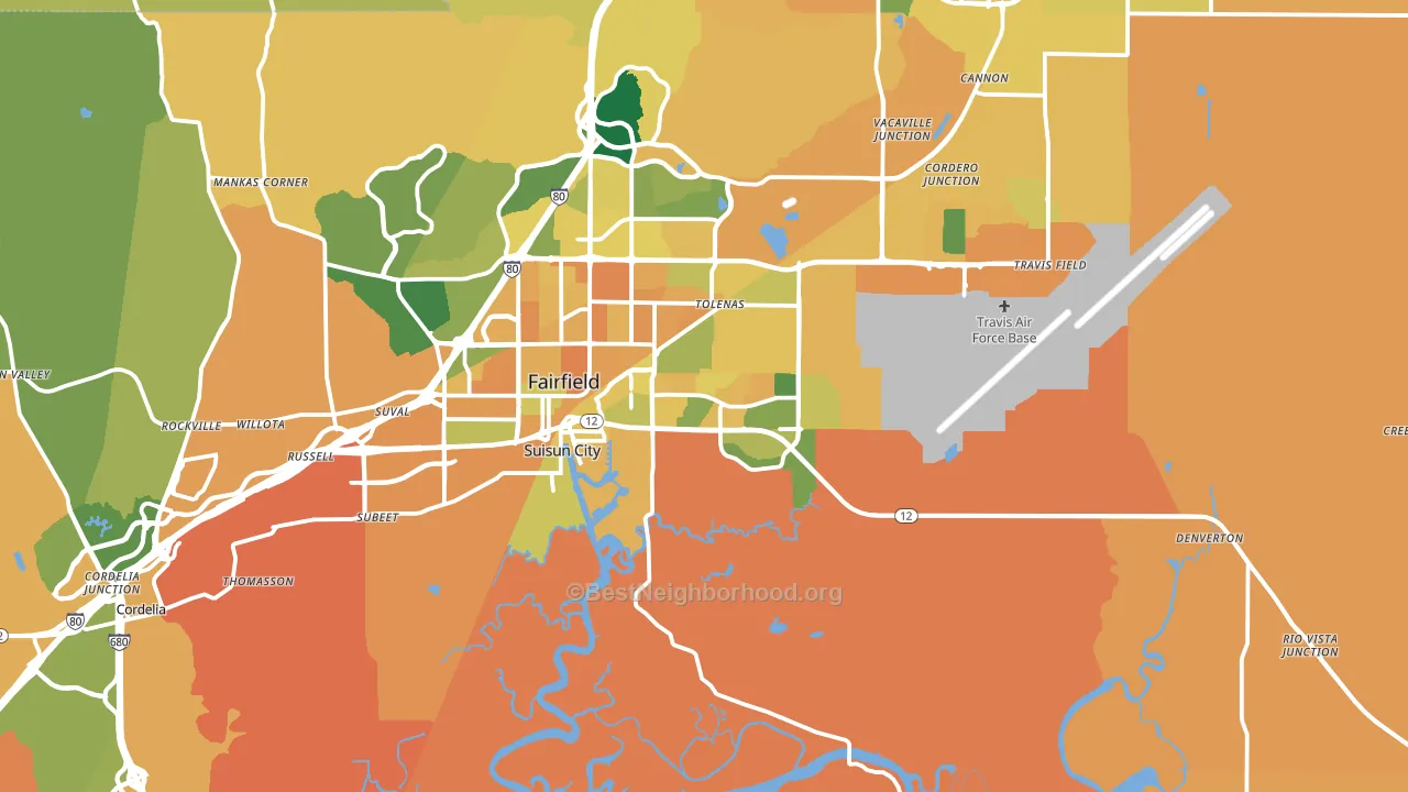 Suisun City, CA block-group voter-turnout map