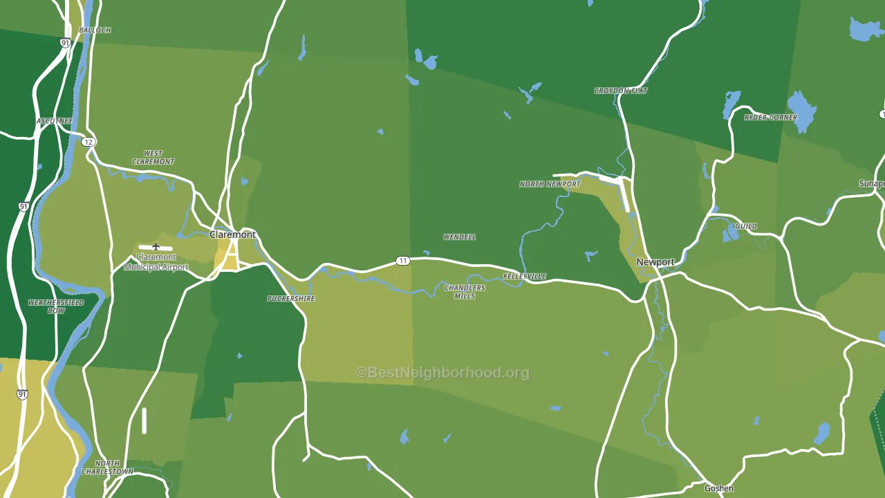 Sullivan County, NH block-group voter-turnout map