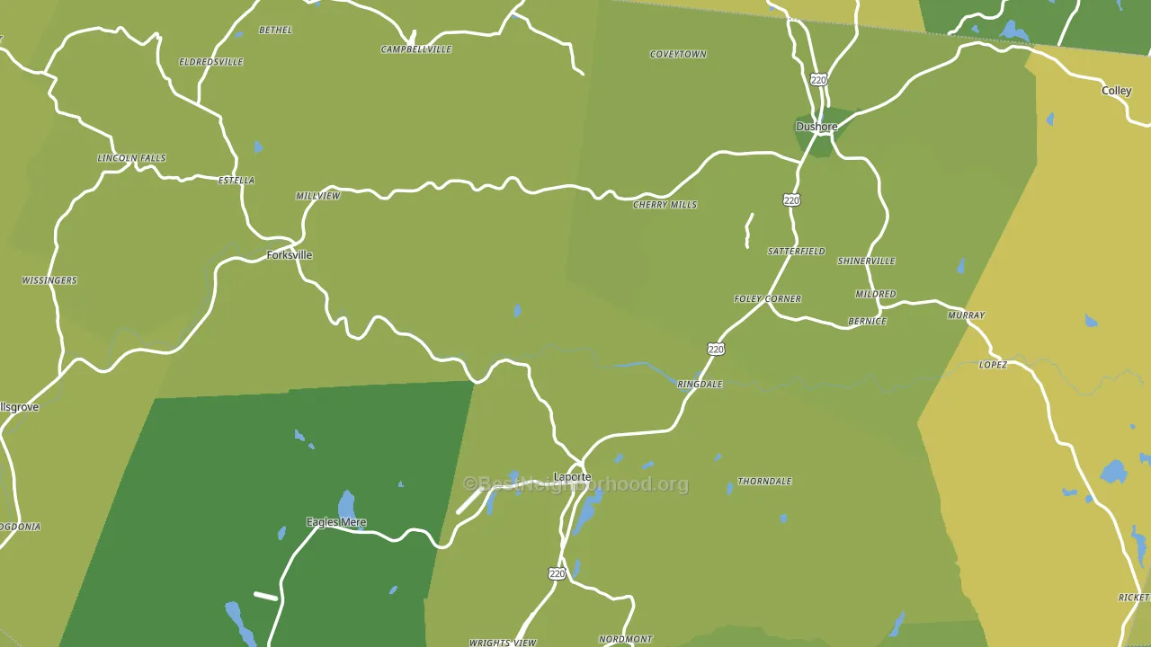 Sullivan County, PA block-group voter-turnout map