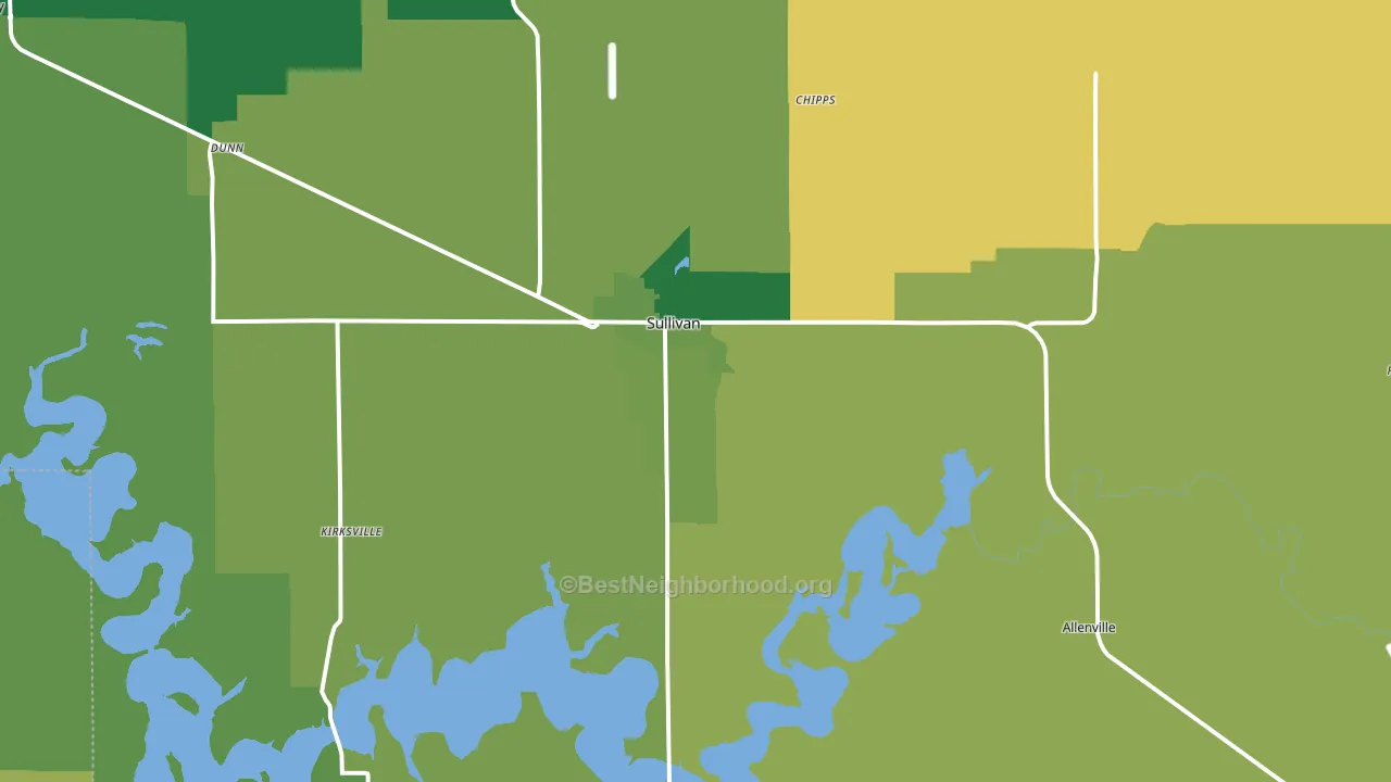 Sullivan, IL block-group voter-turnout map