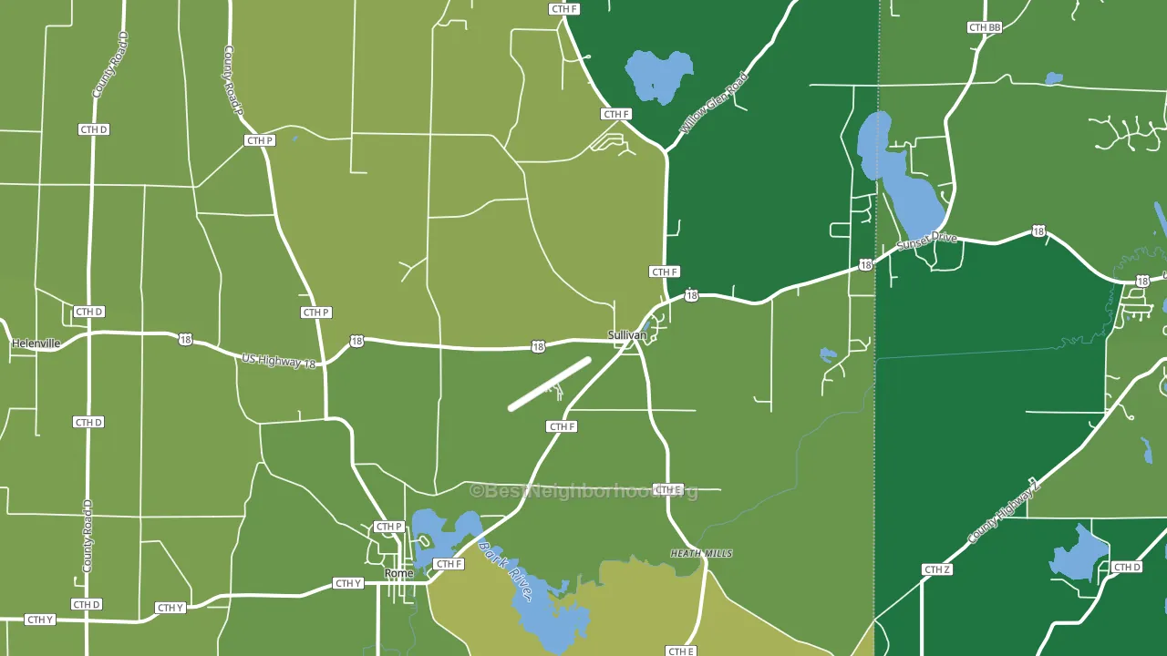 Sullivan, WI block-group voter-turnout map