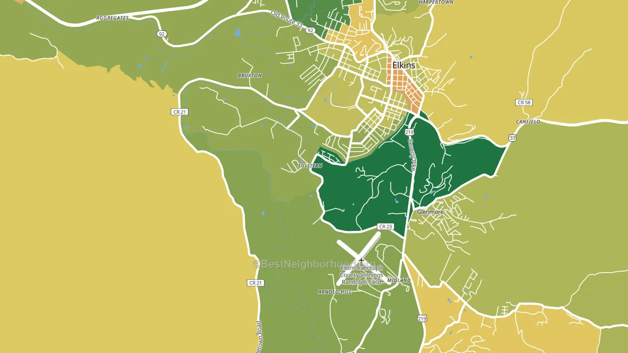 Sullivan, WV block-group voter-turnout map