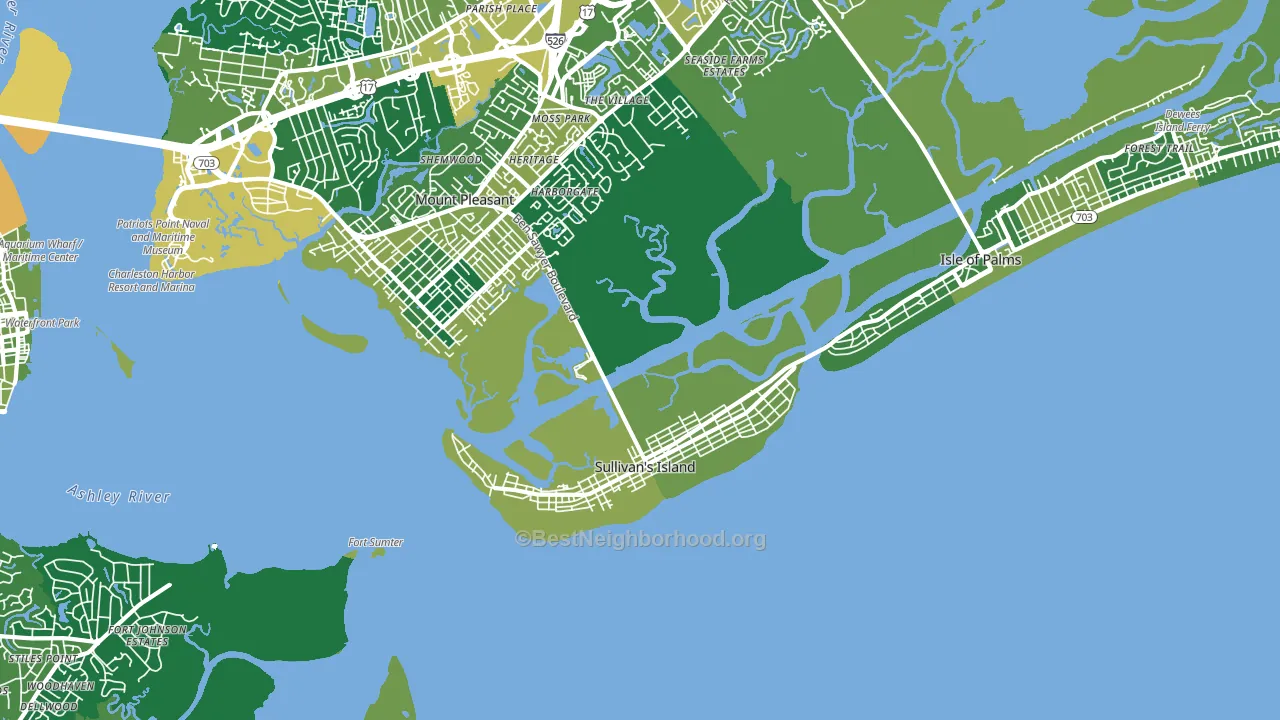 Sullivans Island, SC block-group voter-turnout map