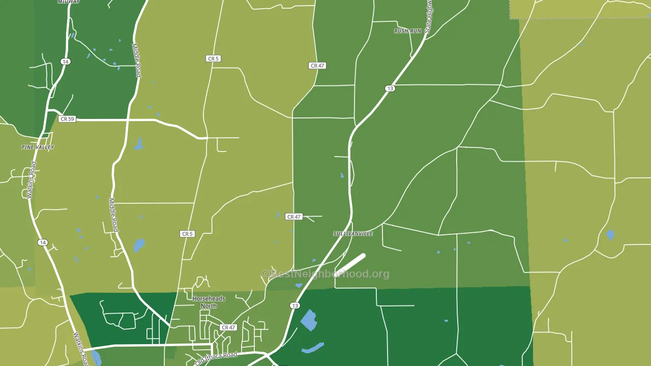 Sullivanville, NY block-group voter-turnout map