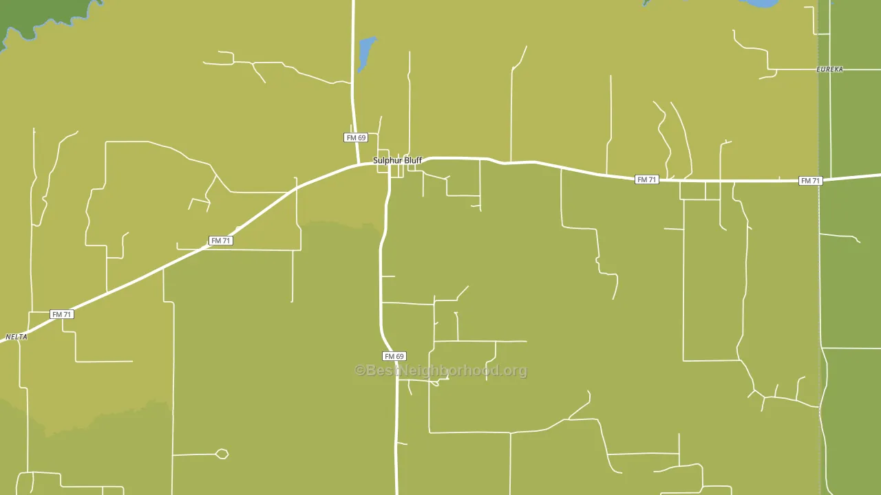Sulphur Bluff, TX block-group voter-turnout map