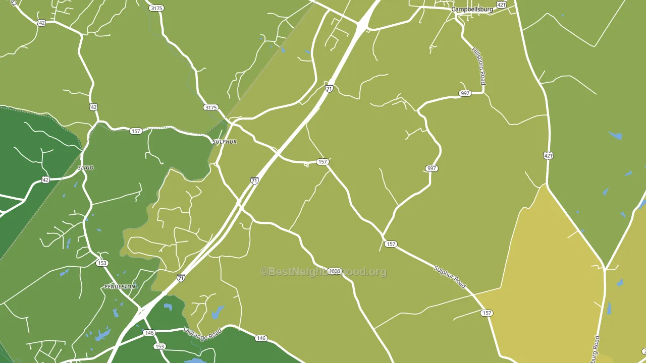 Sulphur, KY block-group voter-turnout map