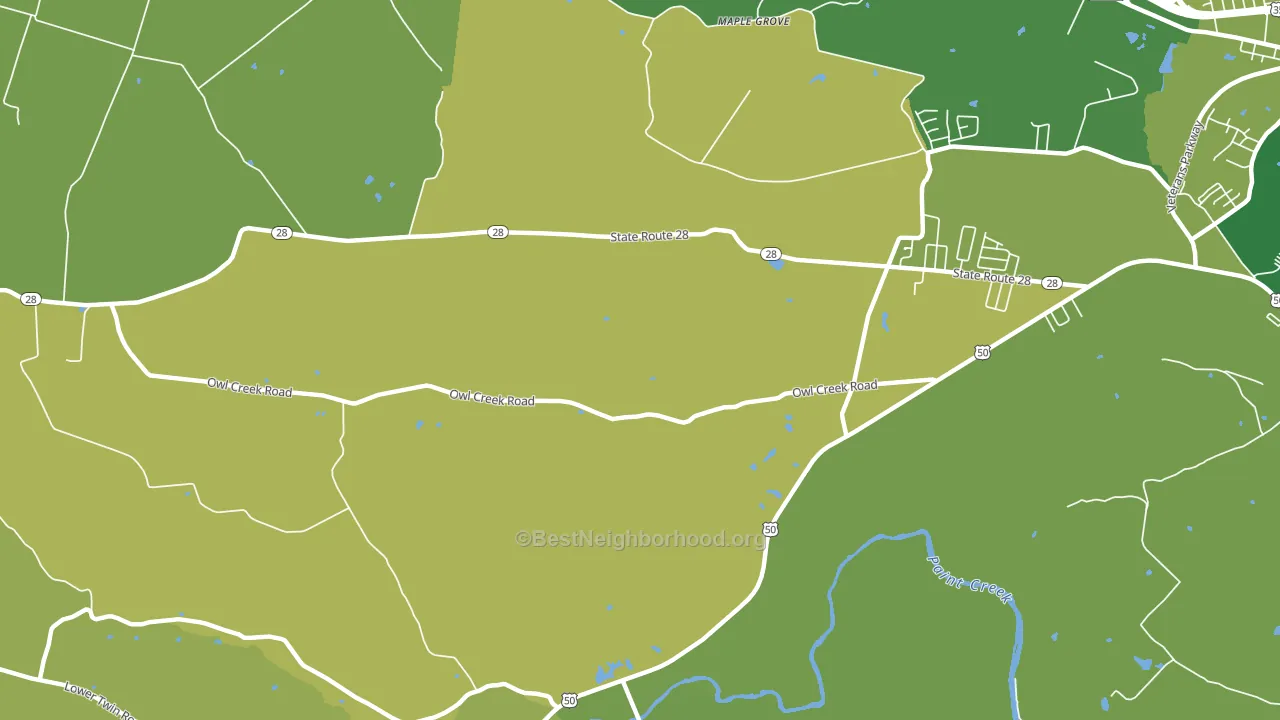 Sulphur Lick, OH block-group voter-turnout map