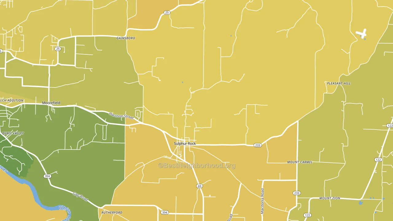 Sulphur Rock, AR block-group voter-turnout map