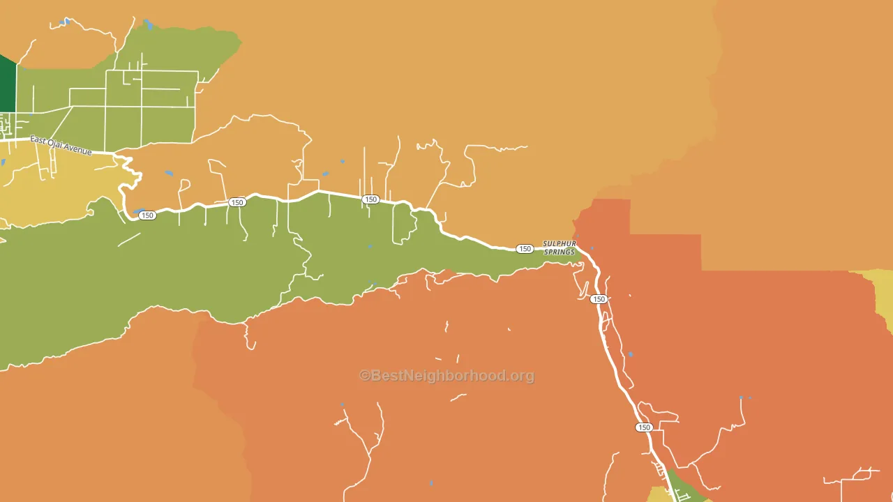 Sulphur Springs, CA block-group voter-turnout map