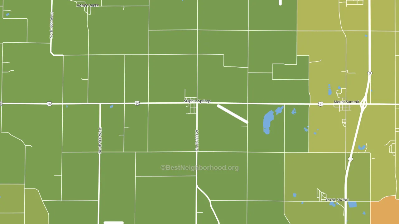 Sulphur Springs, IN block-group voter-turnout map