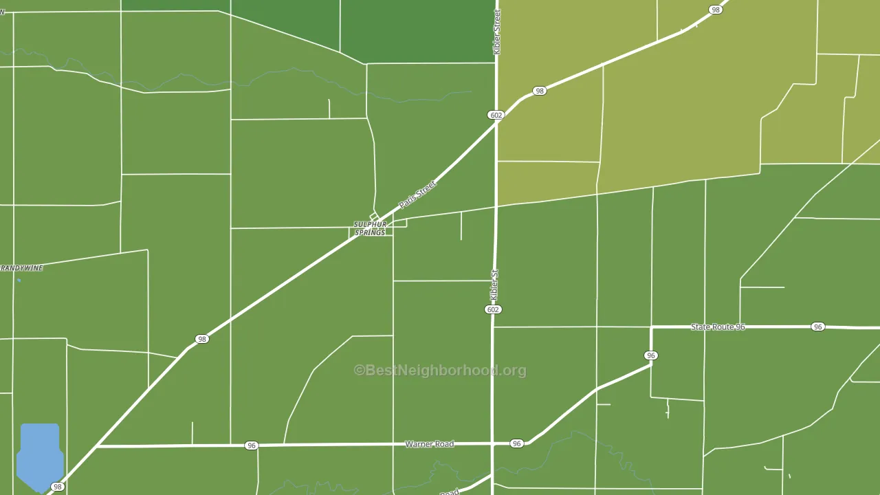 Sulphur Springs, OH block-group voter-turnout map