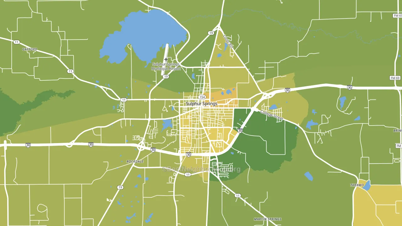 Sulphur Springs, TX block-group voter-turnout map