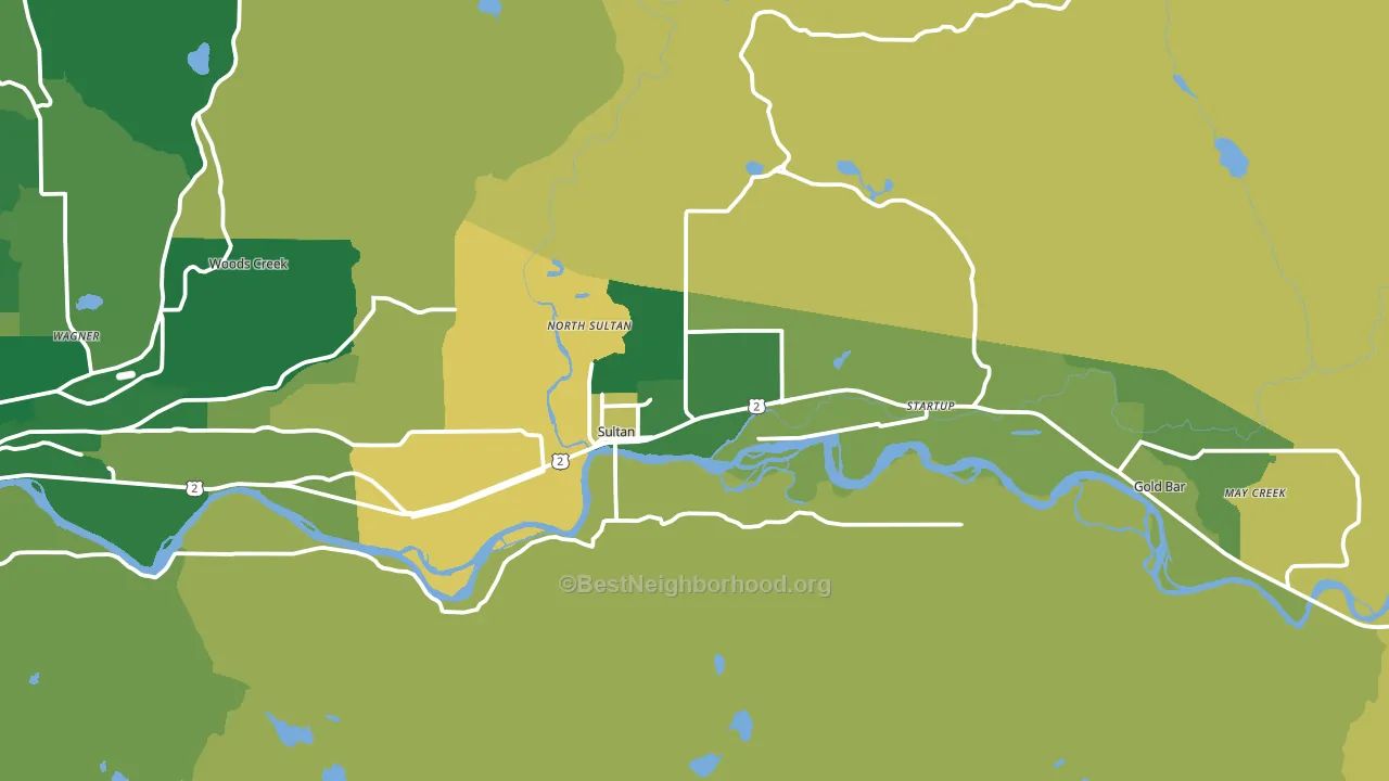 Sultan, WA block-group voter-turnout map