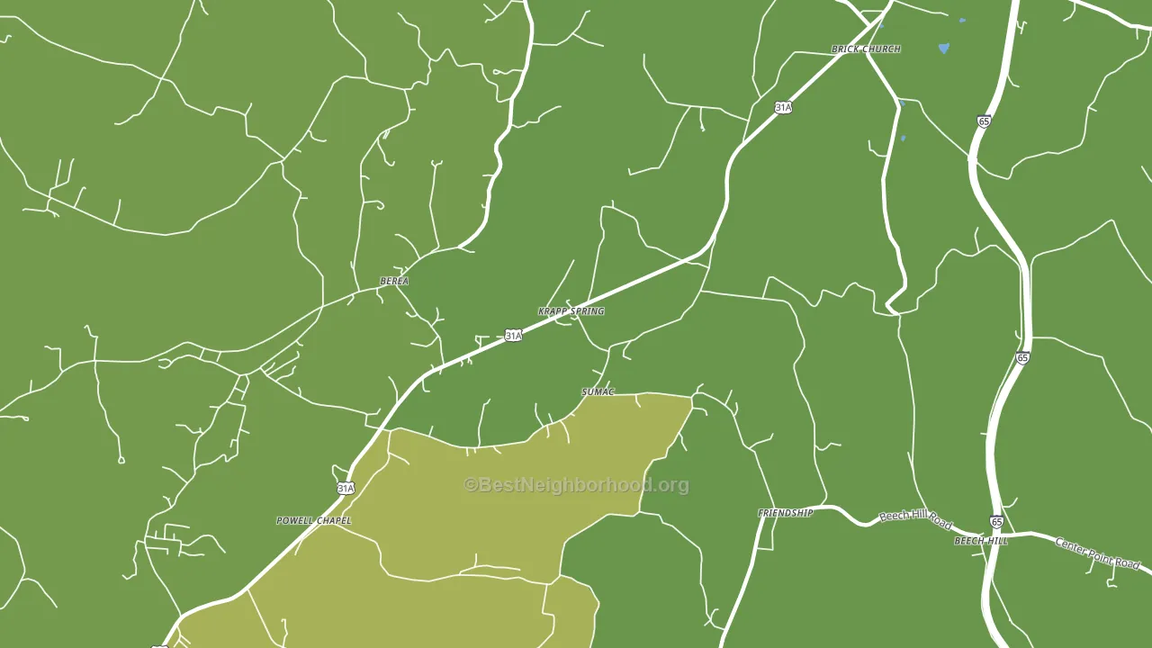 Sumac, TN block-group voter-turnout map