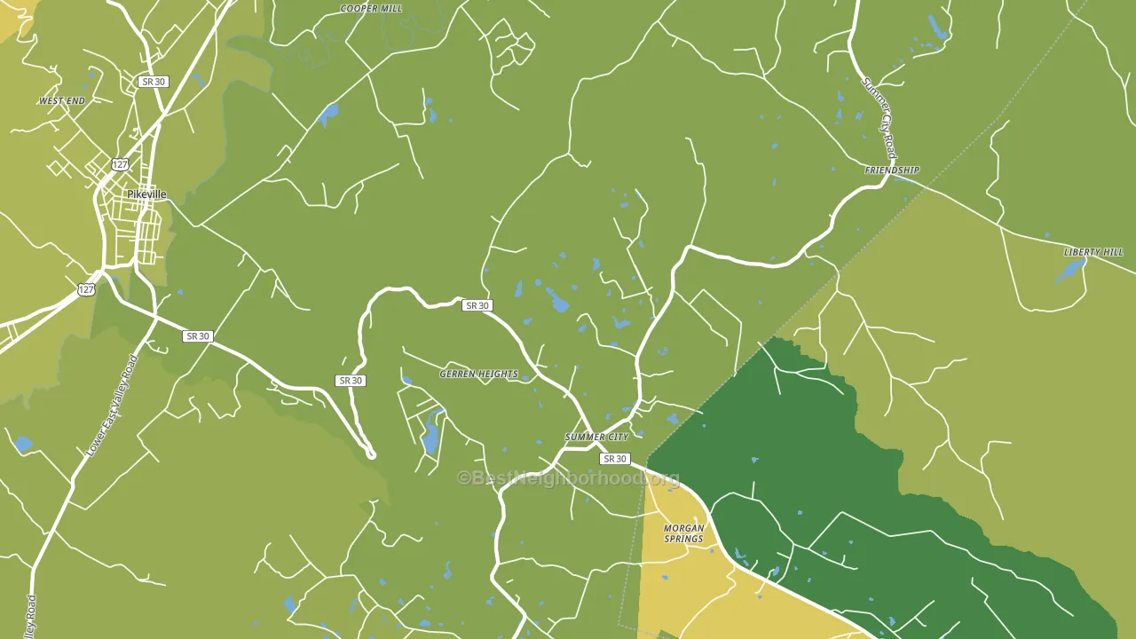Summer City, TN block-group voter-turnout map