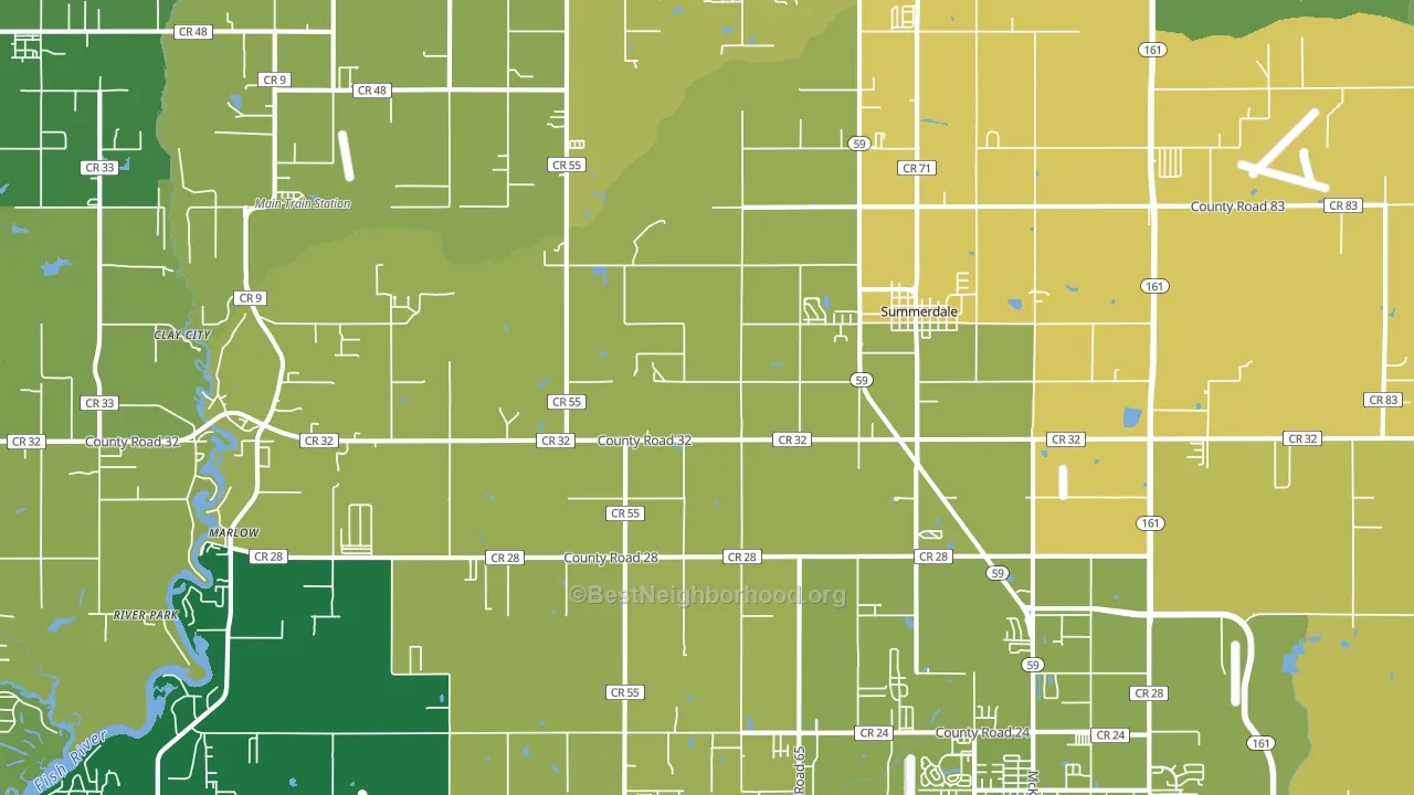 Summerdale, AL block-group voter-turnout map