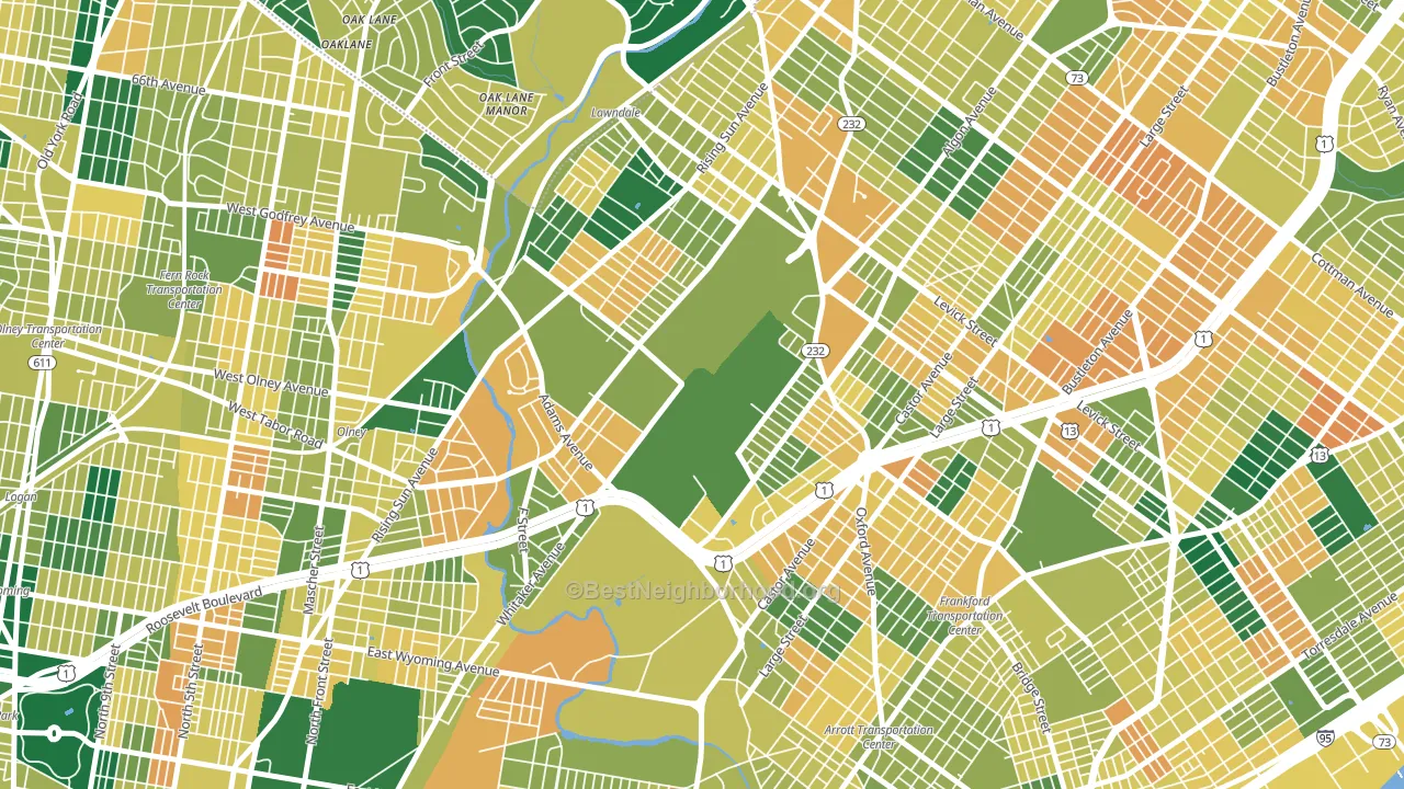Summerdale, Philadelphia, PA block-group voter-turnout map