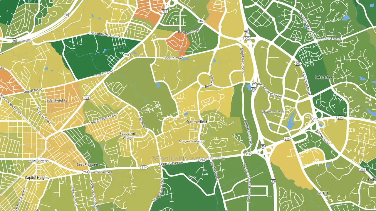 Summerfield, MD block-group voter-turnout map