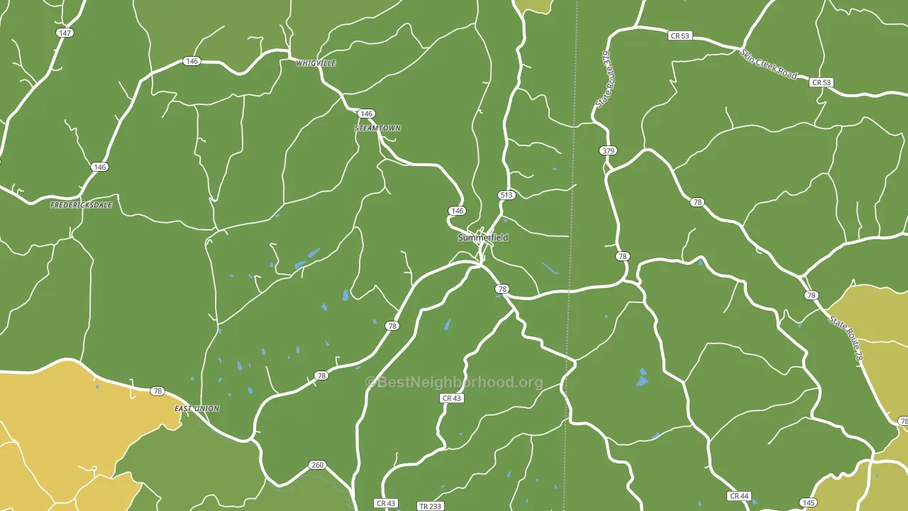 Summerfield, OH block-group voter-turnout map
