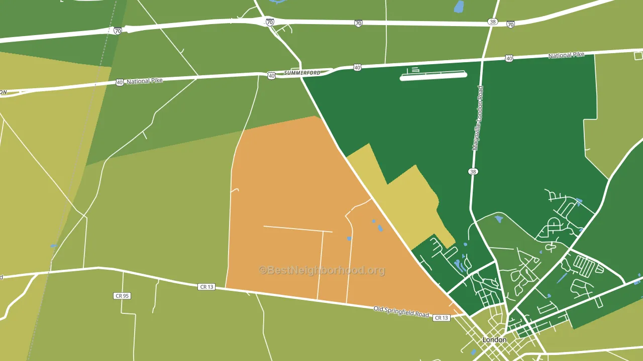 Summerford, OH block-group voter-turnout map