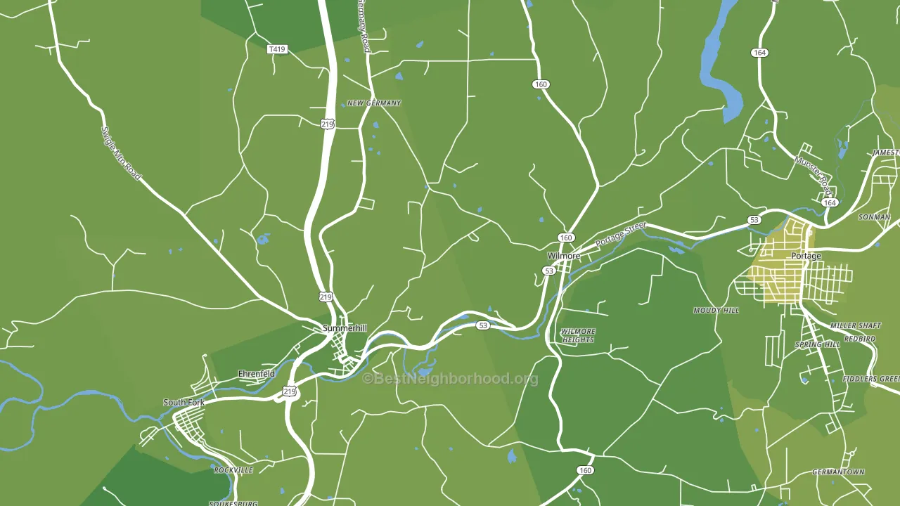 Summerhill, PA block-group voter-turnout map