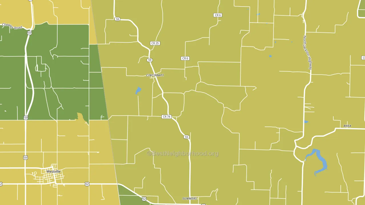 Summers, AR block-group voter-turnout map