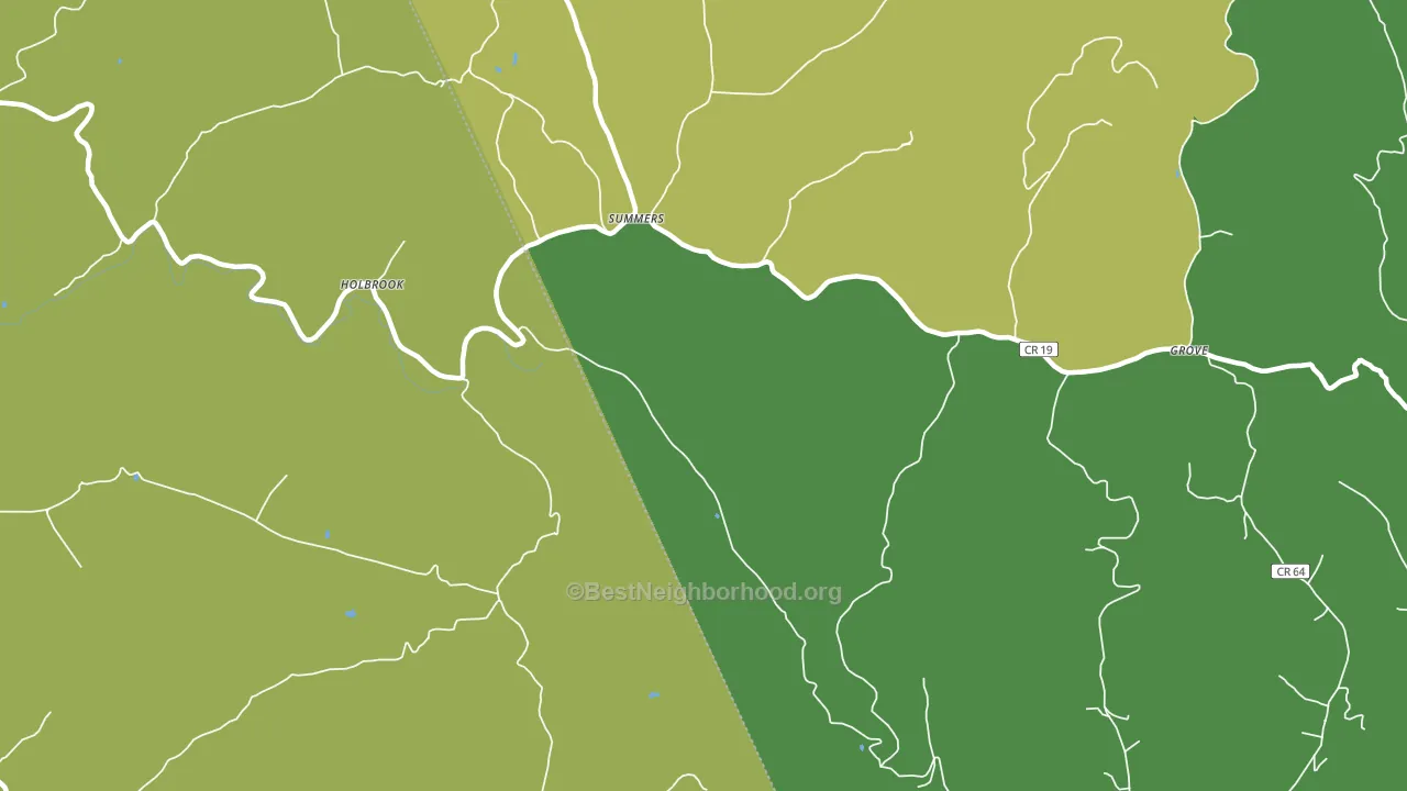 Summers, WV block-group voter-turnout map