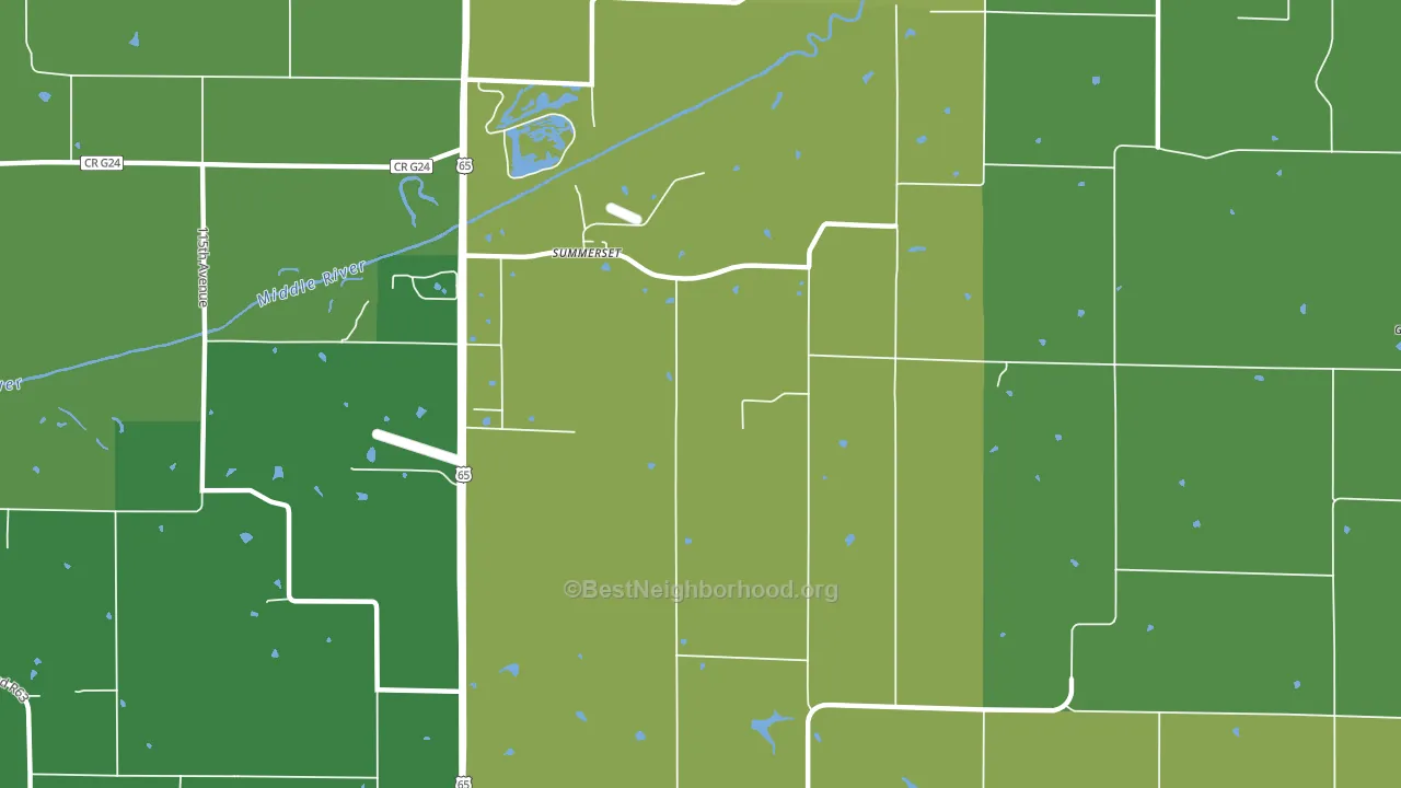 Summerset, IA block-group voter-turnout map