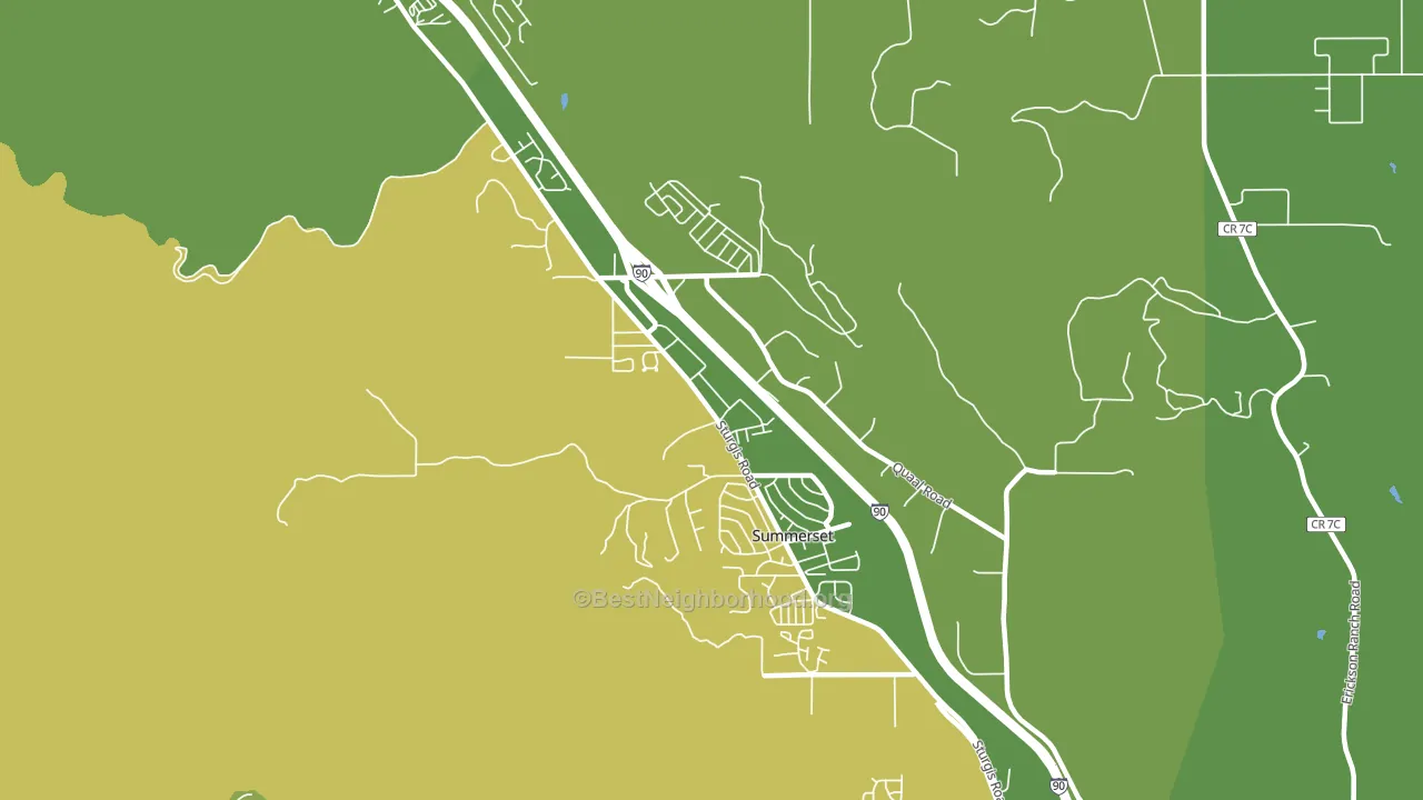 Summerset, SD block-group voter-turnout map