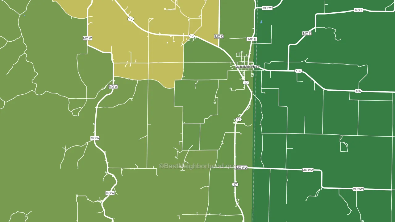 Summersville, MO block-group voter-turnout map