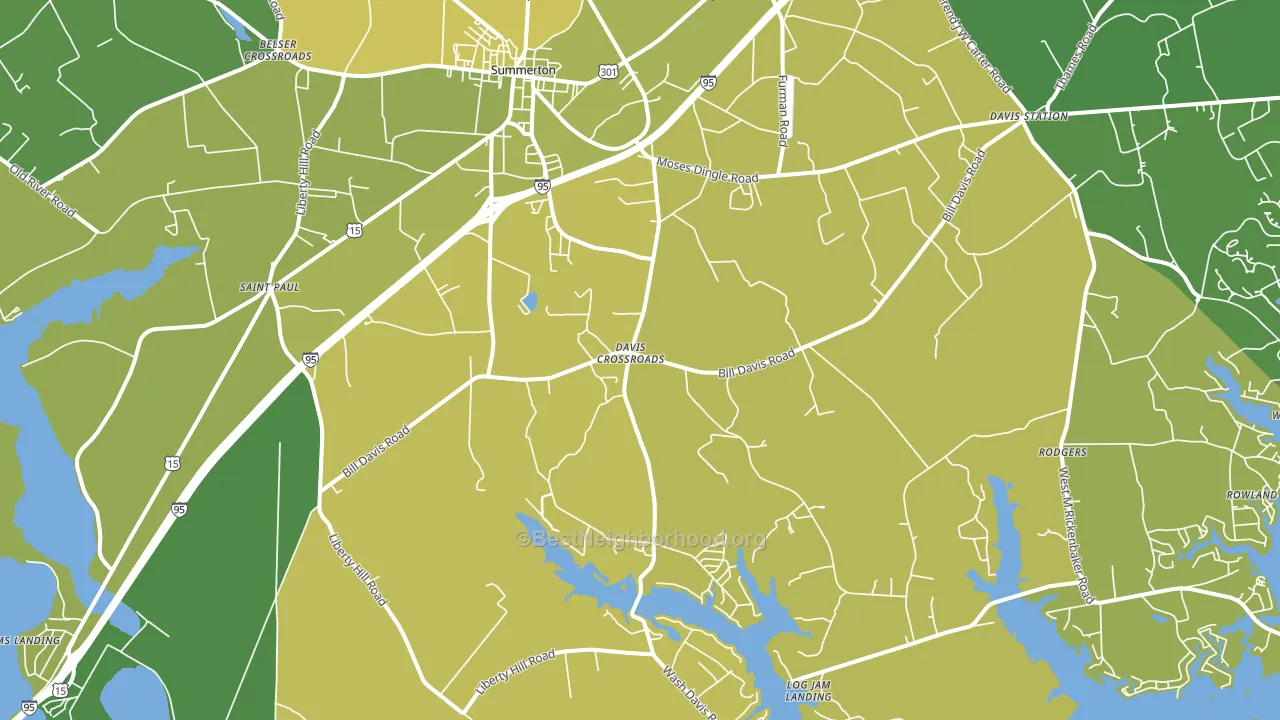 Summerton, SC block-group voter-turnout map