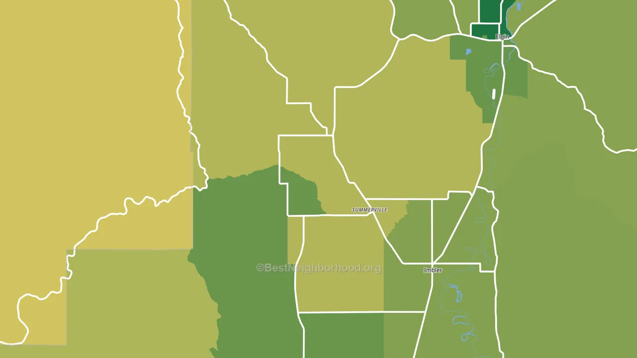Summerville, OR block-group voter-turnout map