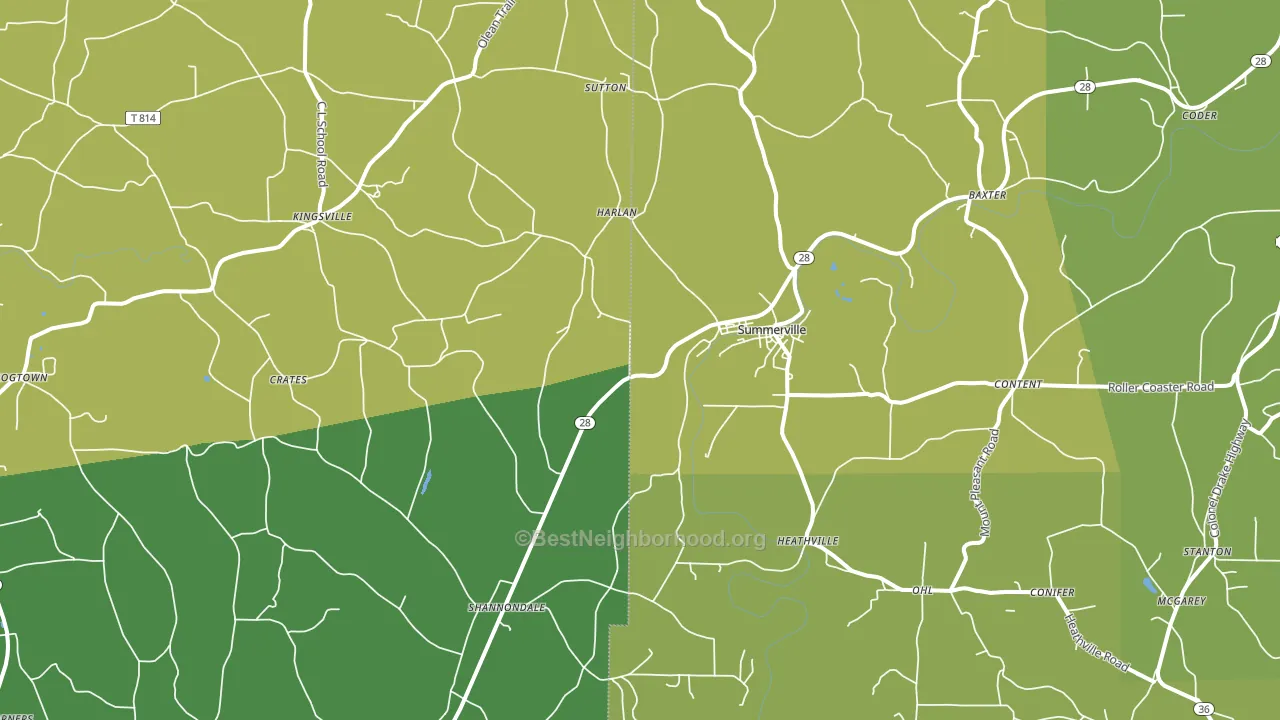 Summerville, PA block-group voter-turnout map