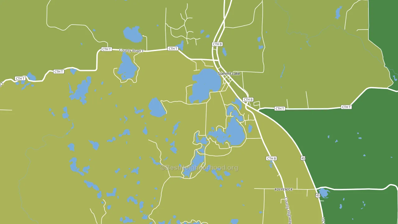 Summit Lake, WI block-group voter-turnout map