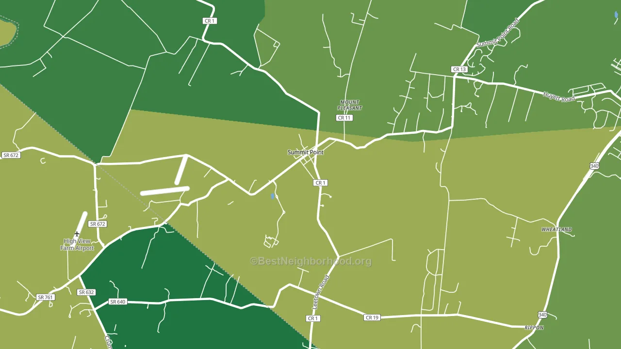 Summit Point, WV block-group voter-turnout map