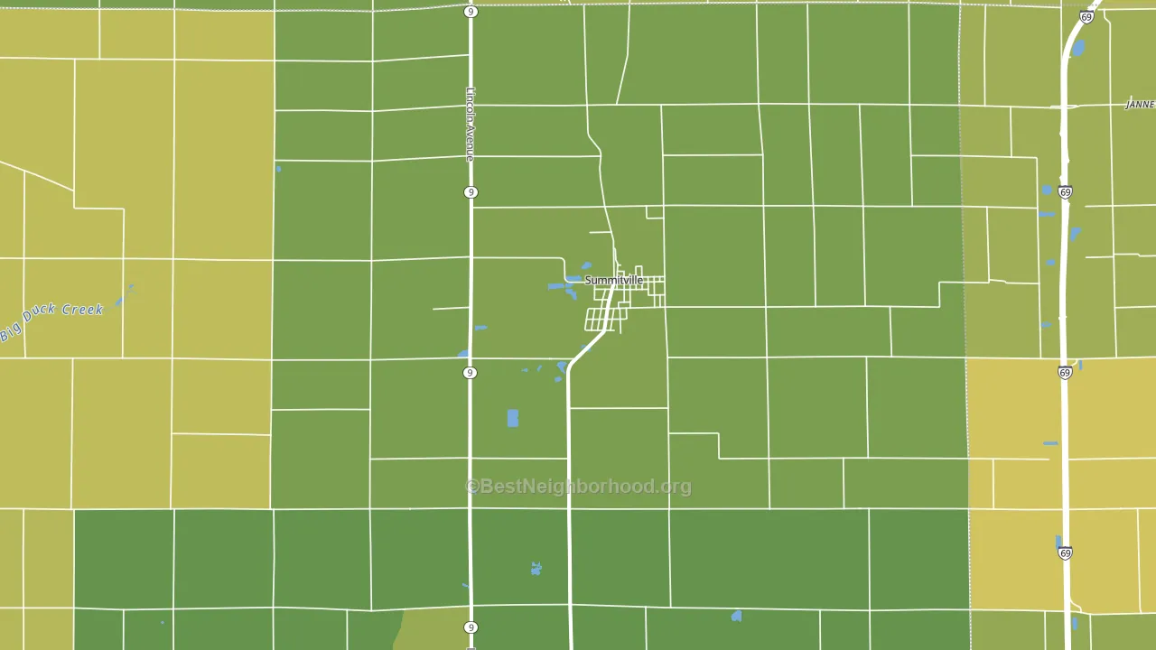 Summitville, IN block-group voter-turnout map